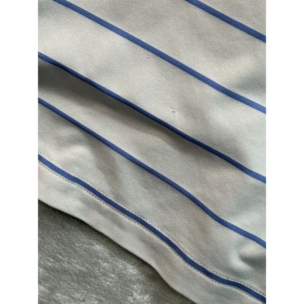 Polo Ralph Lauren Polo Shirt Men 2XL Blue Grey Striped Classic Short Sleeve Golf